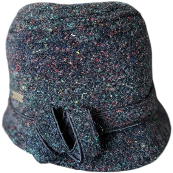 Betmar Gray Multi Color Tweed Cloche Hat with Bow Wool Blend Ladies Hat main image 8